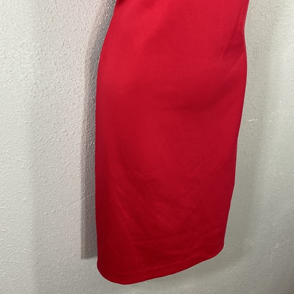 Tommy Hilfiger Raspberry Pink Scuba Stretch Ruffle Sleeeve Sheath Dress 10 - Picture 4 of 10